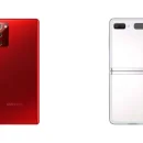 Galaxy note 20 mystic red e galaxy z flip mystic white